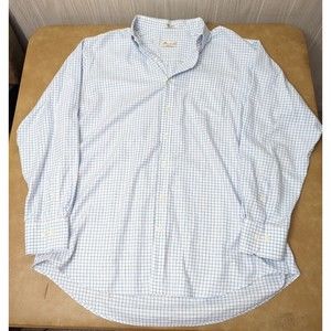 Peter Millar Men XL Shirt Nanoluxe Easycare Button Down Plaid Blue Long Sleeve